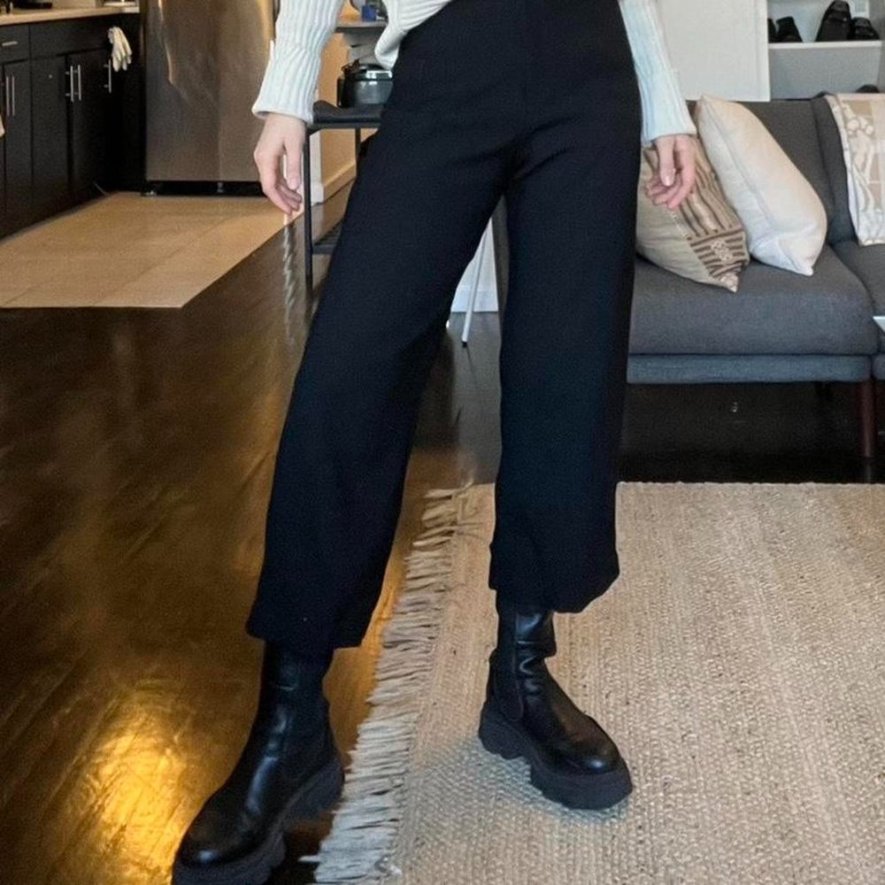 SS19 Black Studio Nicholson Cropped Trousers with asymmetrical pocket